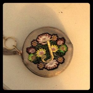 Letter “J” change purse with keychain attachment